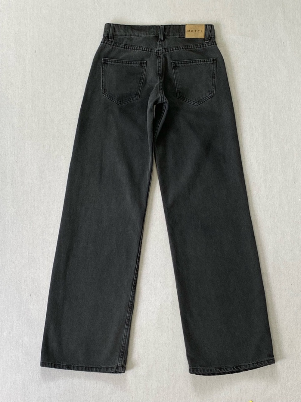Motel Rocks Low Rise Parallel Jeans In Washed Black Grey - Picture 10 of 15